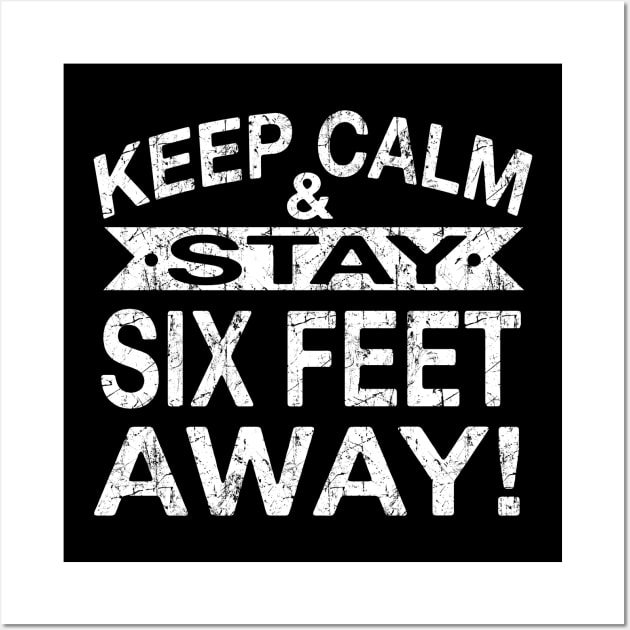 Keep Calm & Stay Six Feet Away Costume Gift Wall Art by Ohooha